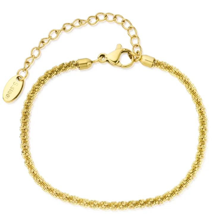 Wasserfest Armband aus vergoldetem Edelstahl 15 + 5 cm x 2 mm  - OCEANA