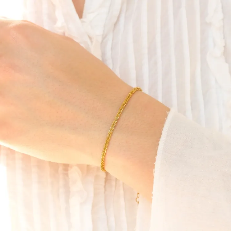 Wasserfest Armband aus vergoldetem Edelstahl 15 + 5 cm x 2 mm  - OCEANA