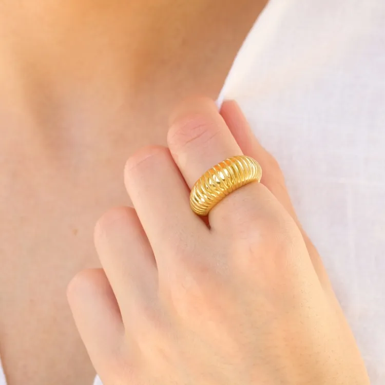 Wasserfest Ring aus vergoldetem Edelstahl - OCEANA
