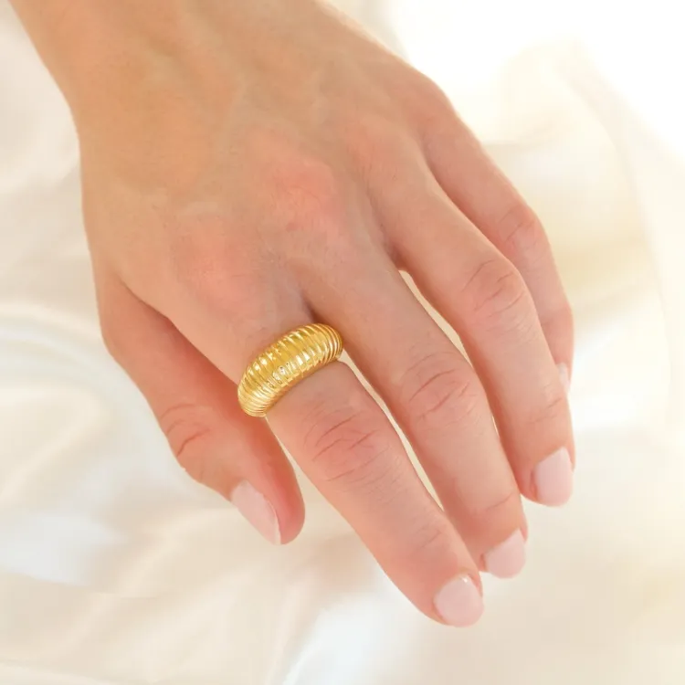 Wasserfest Ring aus vergoldetem Edelstahl - OCEANA