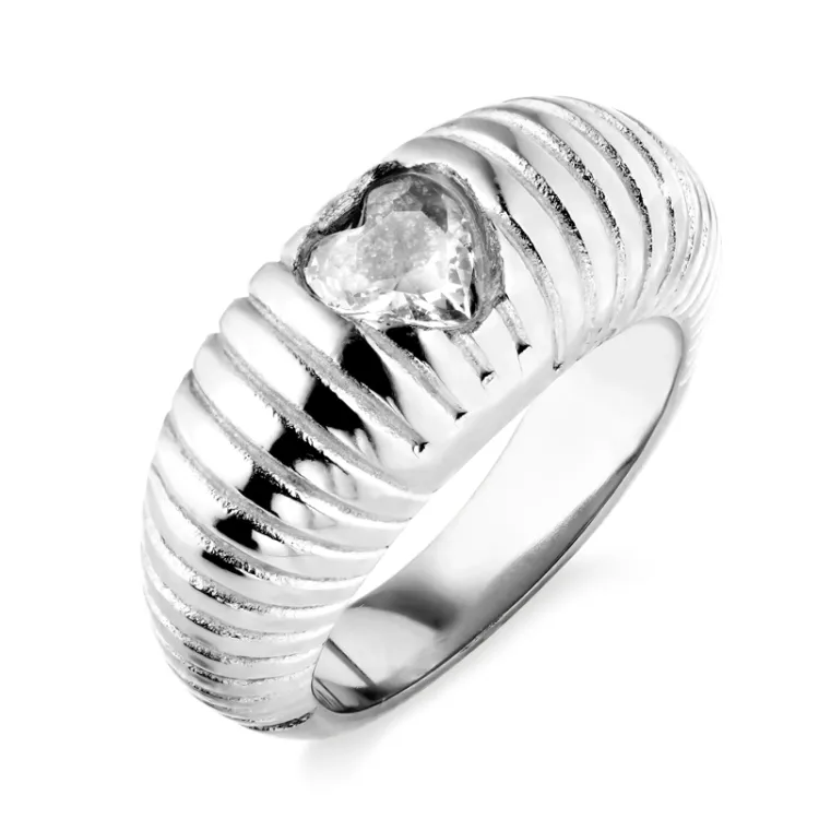 Wasserfest Herz Ring aus Stahl - OCEANA