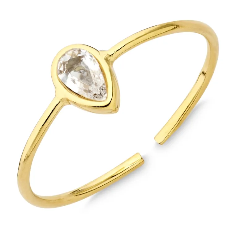 Wasserfest Zirkon Ring aus vergoldetem Edelstahl - OCEANA