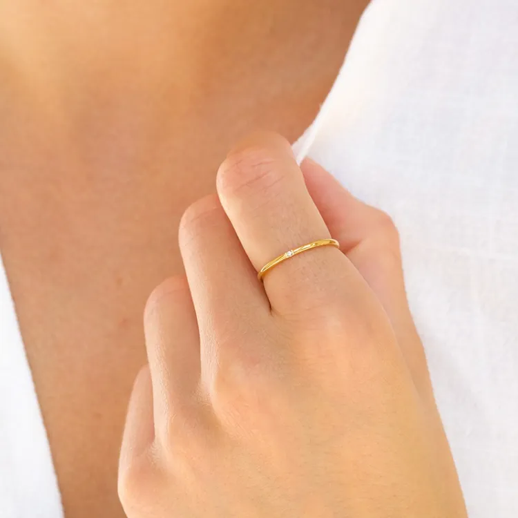 Wasserfest Zirkon Ring aus vergoldetem Edelstahl - OCEANA