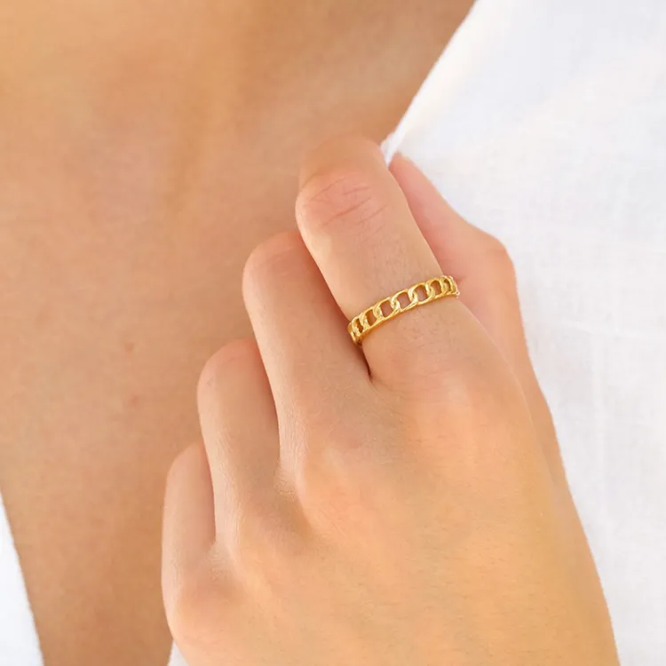 Wasserfest Ring aus vergoldetem Edelstahl - OCEANA