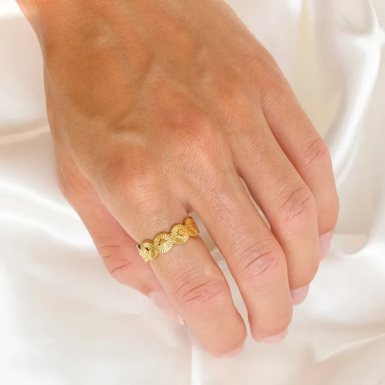 Wasserfest Ring aus vergoldetem Edelstahl - OCEANA