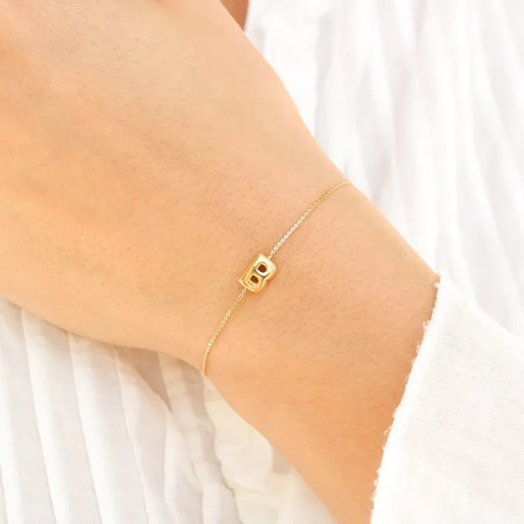 Wasserfest buchstab b Armband aus vergoldetem Stahl - OCEANA