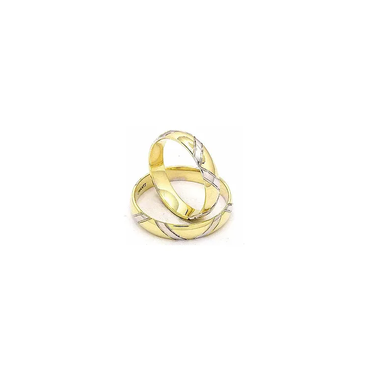Trauringe aus 14 Karat Gold- und Weißgold - set