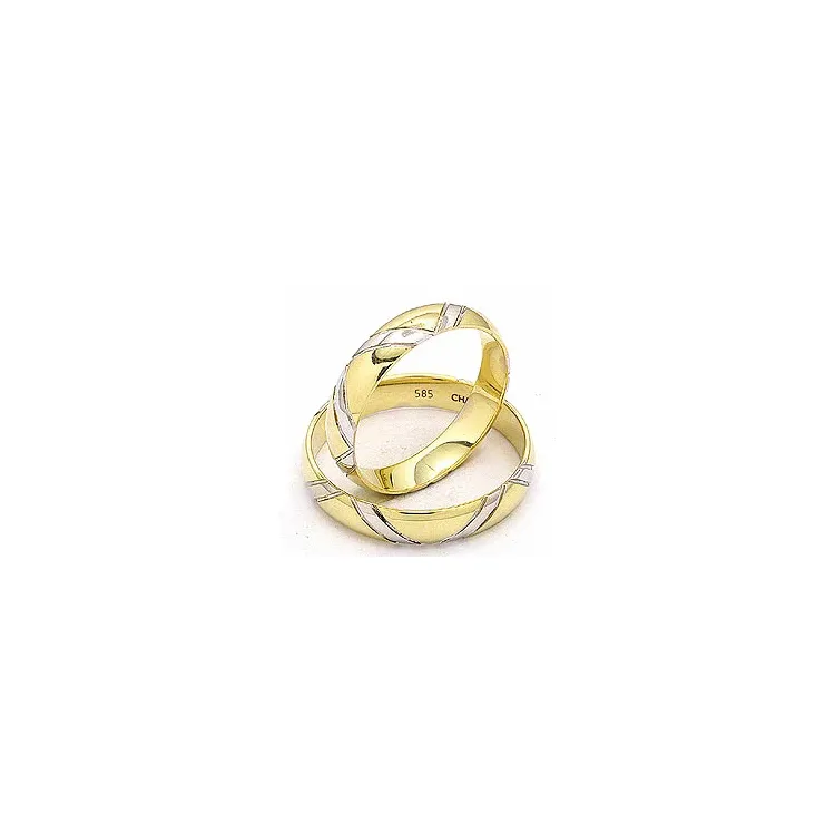 Trauringe aus 14 Karat Gold- und Weißgold - set
