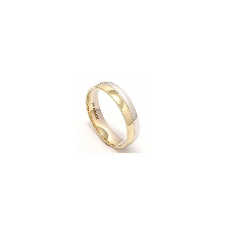 Zweifarbig Herren Trauring aus 14 Karat Gold- und Weißgold