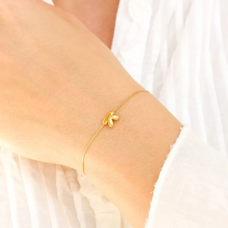 Wasserfest buchstab k Armband aus vergoldetem Stahl - OCEANA