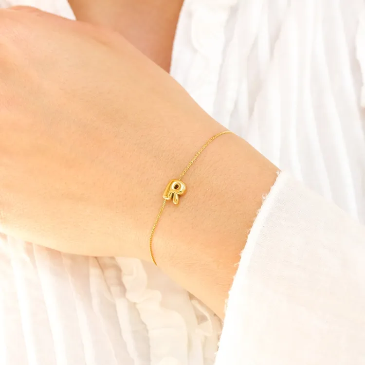 Wasserfest buchstab r Armband aus vergoldetem Stahl - OCEANA