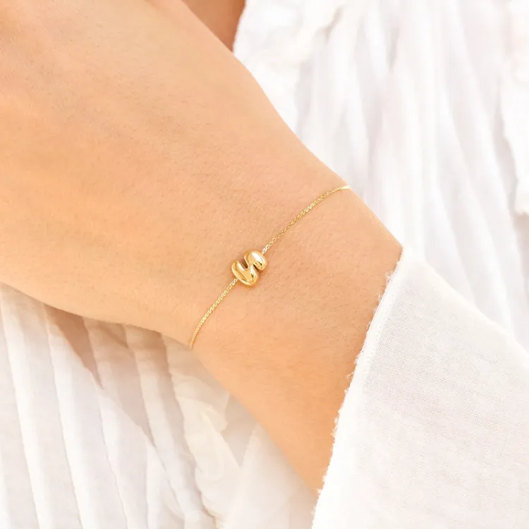 Wasserfest buchstab s Armband aus vergoldetem Stahl - OCEANA