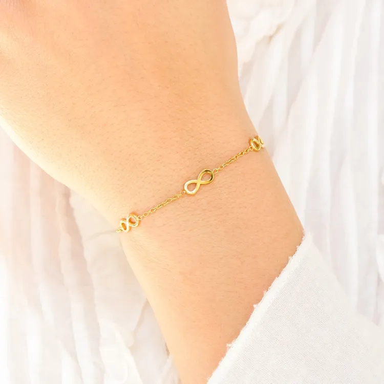 Wasserfest infinity Armband aus vergoldetem Stahl - OCEANA