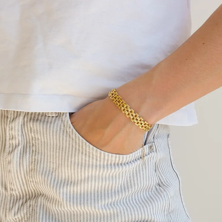 Wasserfest Armband aus vergoldetem Stahl - OCEANA
