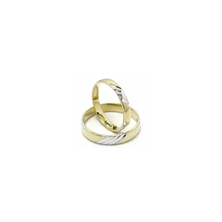 Trauringe aus 14 Karat Gold- und Weißgold - set