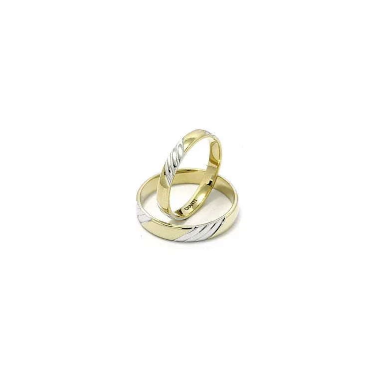 Trauringe aus 14 Karat Gold- und Weißgold - set