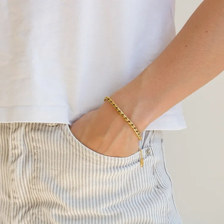 Wasserfest Armband aus vergoldetem Stahl - OCEANA