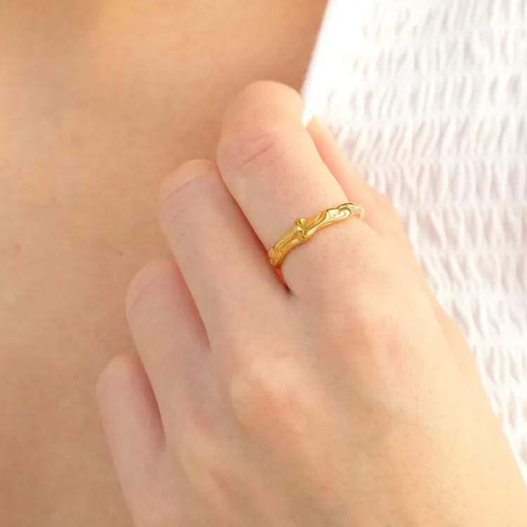 Wasserfest Ring aus vergoldetem Stahl - OCEANA