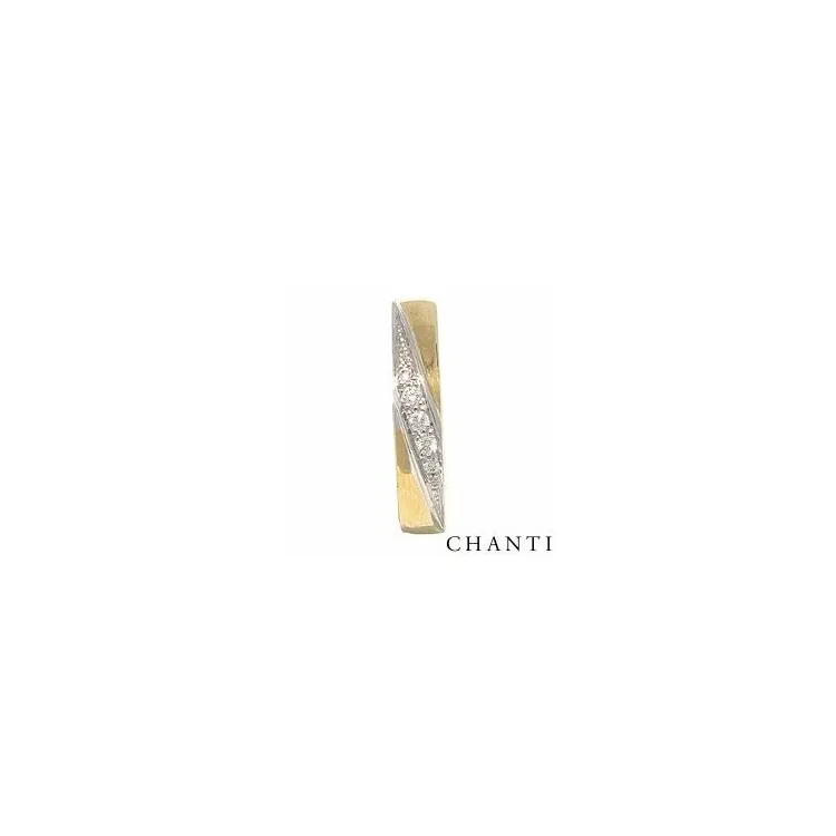 zweifarbig Trauring aus 14 Karat Gold- und Weißgold 0,08 ct