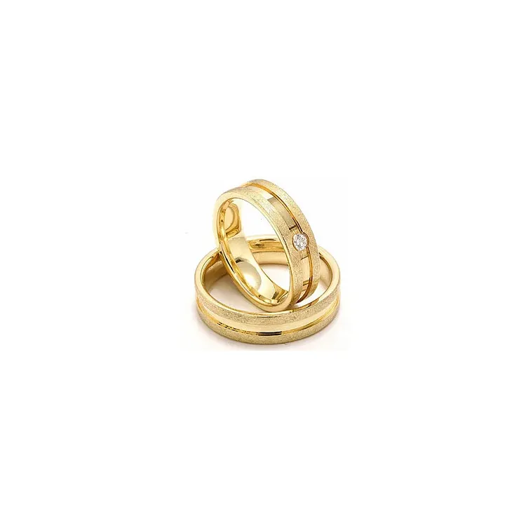Trauringe aus 14 Karat Gold 0,07 ct - set