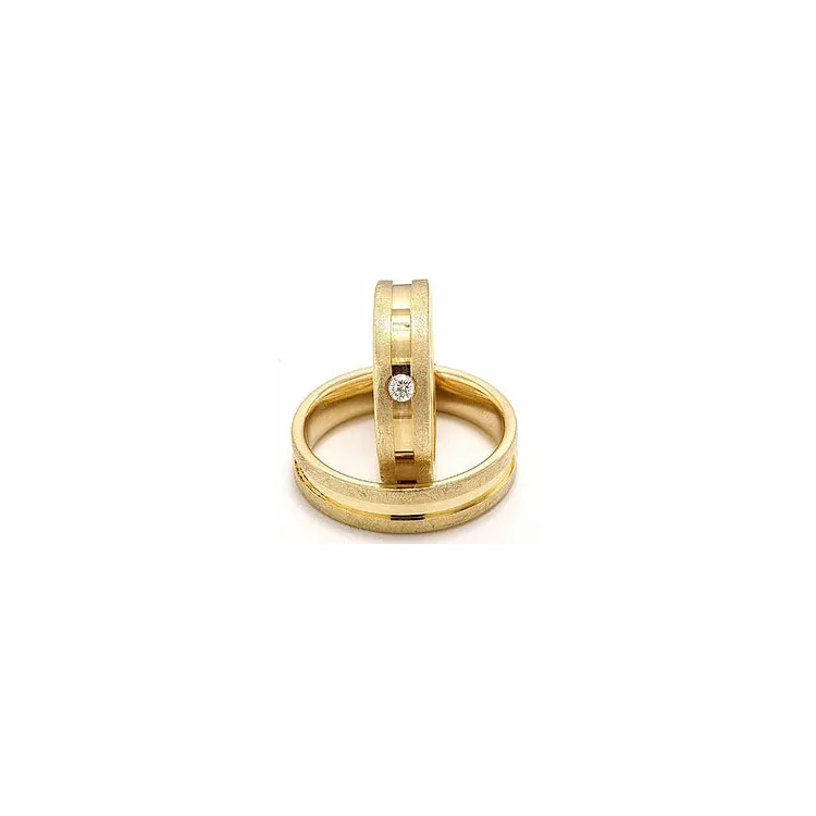 Trauringe aus 14 Karat Gold 0,07 ct - set