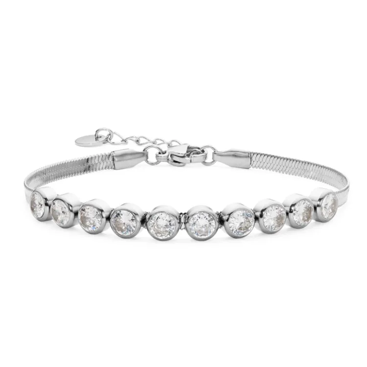 Wasserfest Zirkon Armband aus Stahl - OCEANA