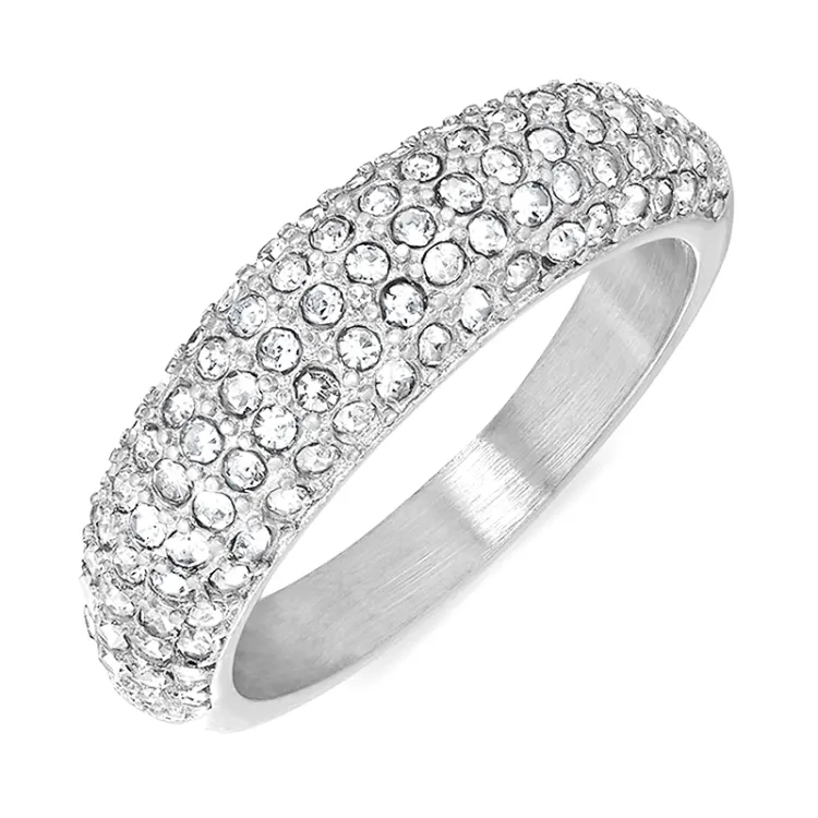 Wasserfest Zirkon Ring aus Stahl - OCEANA