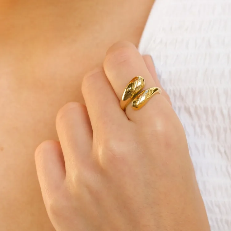 Wasserfest Ring aus vergoldetem Edelstahl - OCEANA