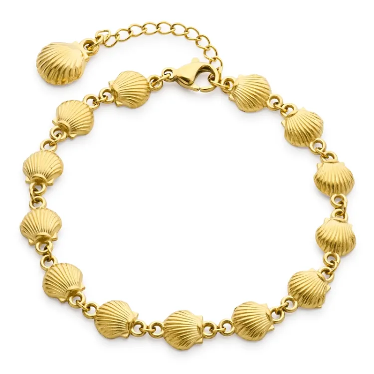 Wasserfest Muschel Armband aus vergoldetem Stahl - OCEANA