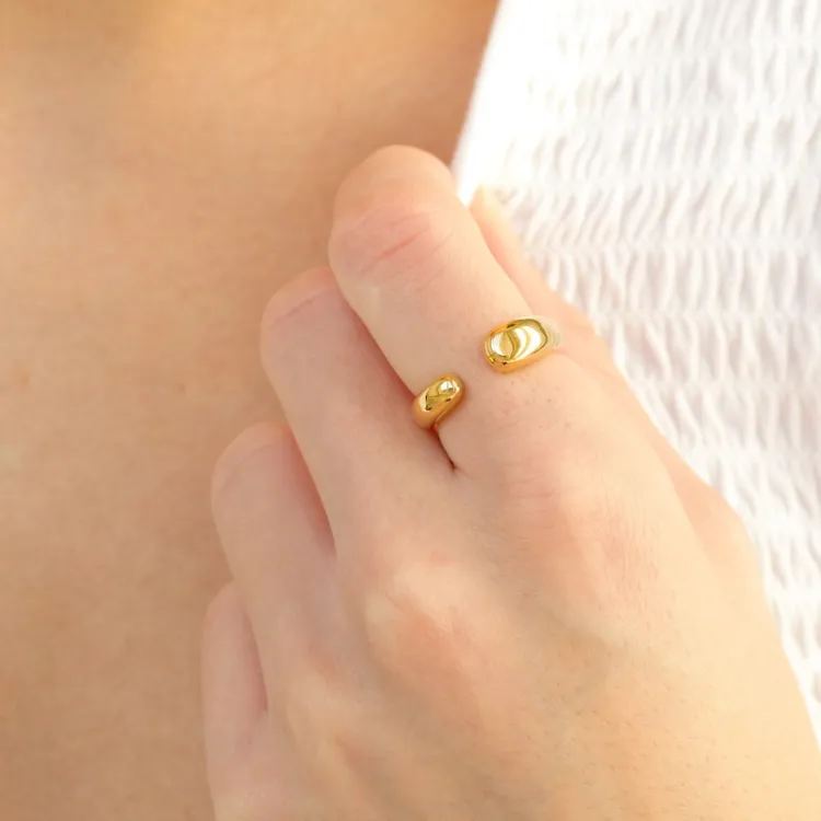 Wasserfest Ring aus vergoldetem Stahl - OCEANA