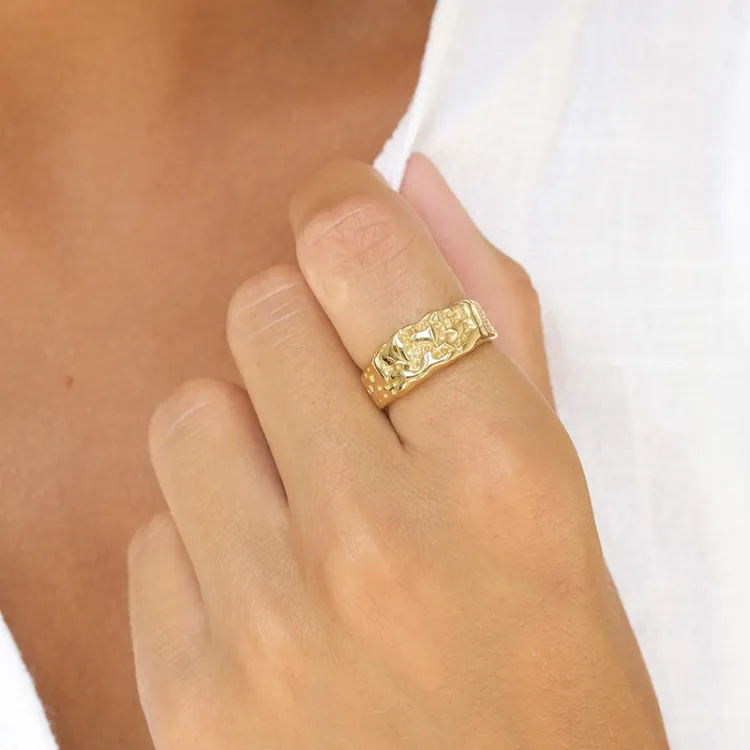 Wasserfest Ring aus vergoldetem Edelstahl - OCEANA
