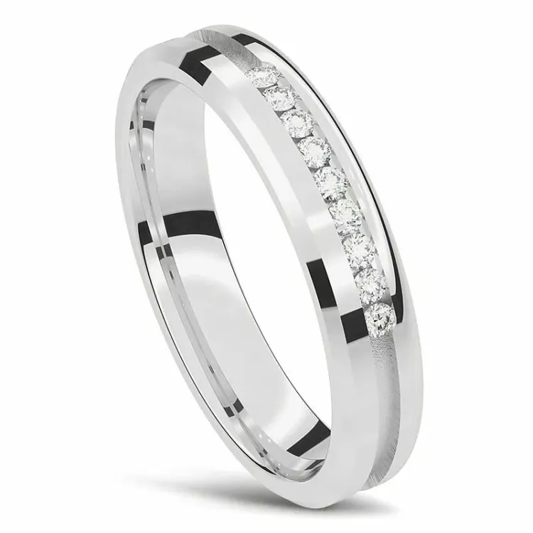 Damenring aus 14 Karat Weißgold 0,001 ct
