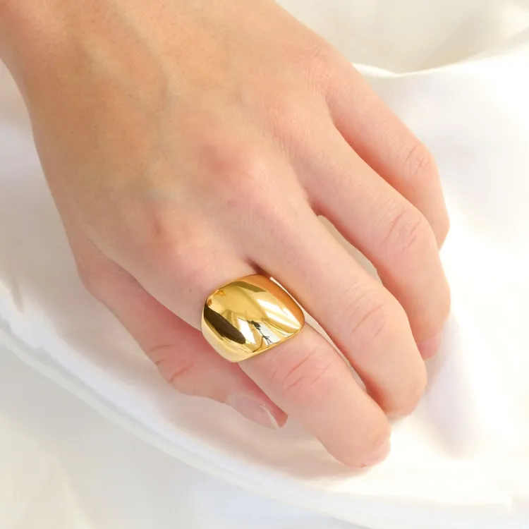 Wasserfest Ring aus vergoldetem Stahl - OCEANA