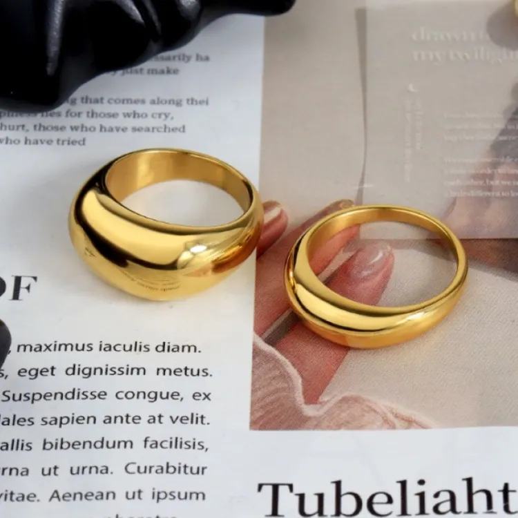 Wasserfest Ring aus vergoldetem Stahl - OCEANA