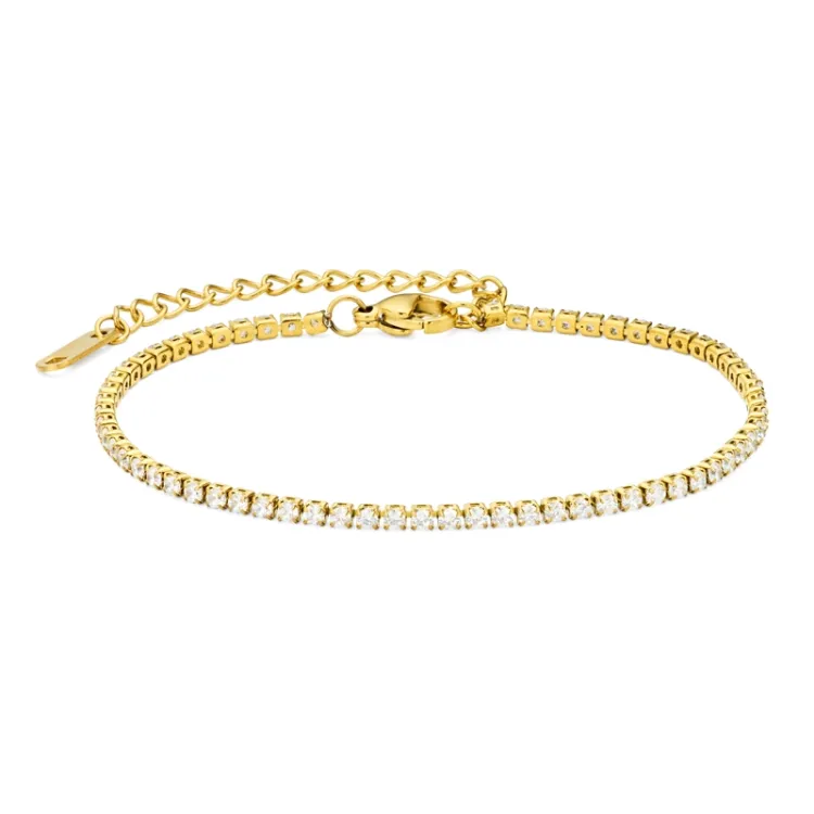 Wasserfest Zirkon Armband aus vergoldetem Stahl - OCEANA