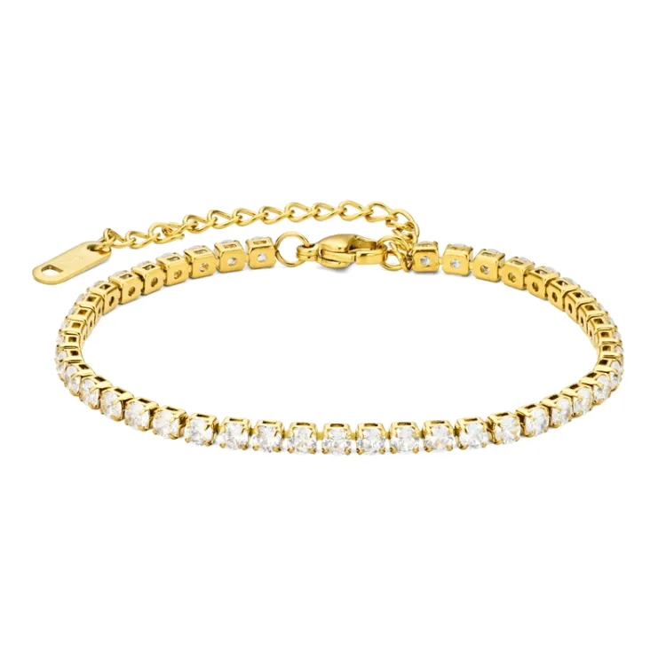 Wasserfest Zirkon Armband aus vergoldetem Stahl - OCEANA