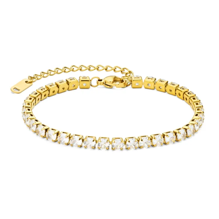 Wasserfest Zirkon Armband aus vergoldetem Stahl - OCEANA