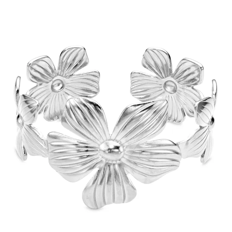 Wasserfest Blumen Armband aus Stahl - OCEANA