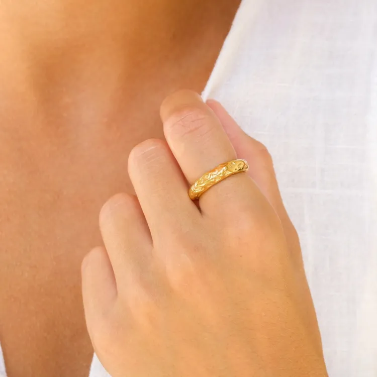 Wasserfest Ring aus vergoldetem Edelstahl - OCEANA