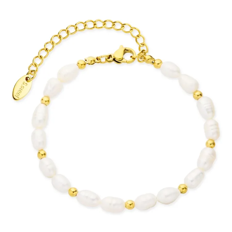 Wasserfest Perle Armband aus vergoldetem Stahl - OCEANA