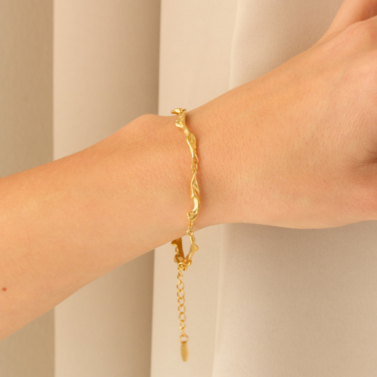 Wasserfest Armband aus vergoldetem Stahl - OCEANA