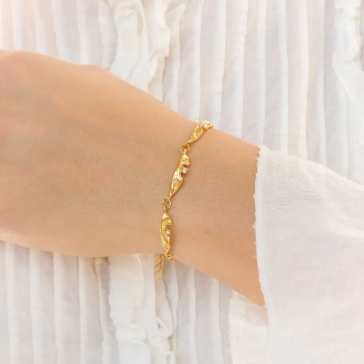 Wasserfest Armband aus vergoldetem Stahl - OCEANA