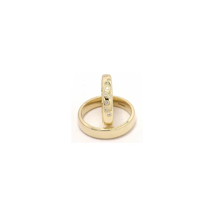 Sternenstaub trauringe aus 9 Karat Gold 0,126 ct - set