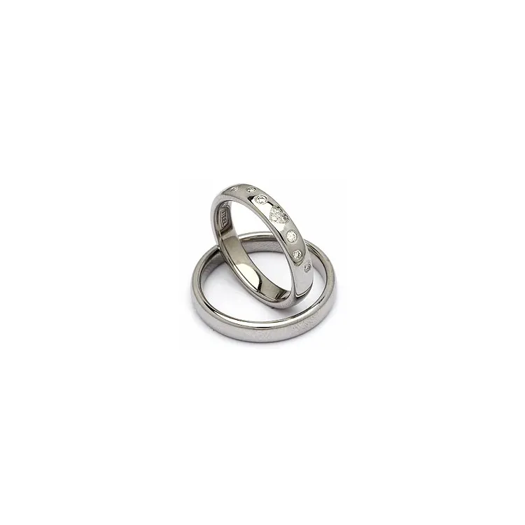 Trauringe in Stahl 0,13 ct