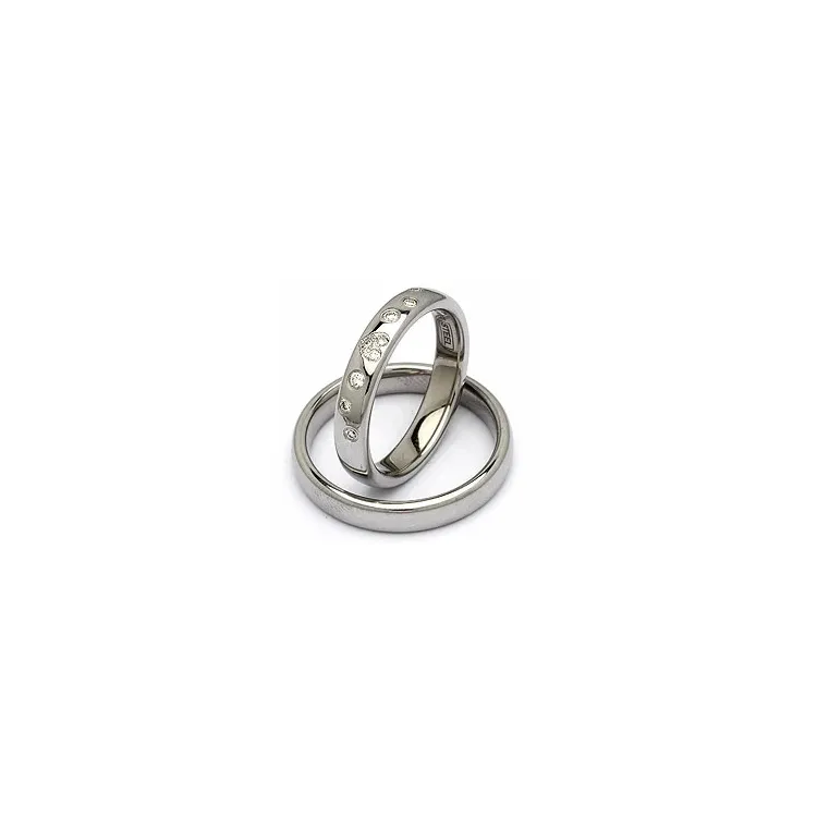 Trauringe in Stahl 0,13 ct