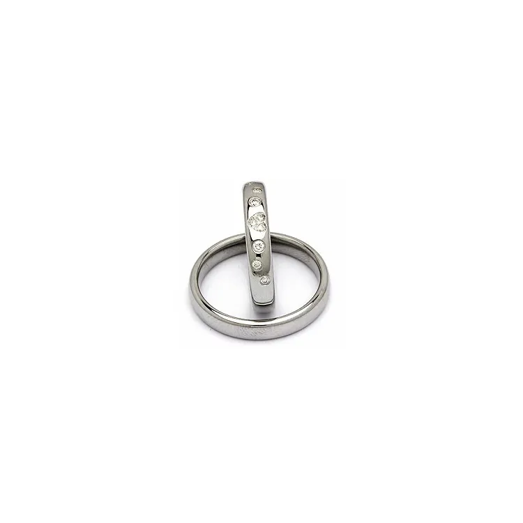 Trauringe in Stahl 0,13 ct