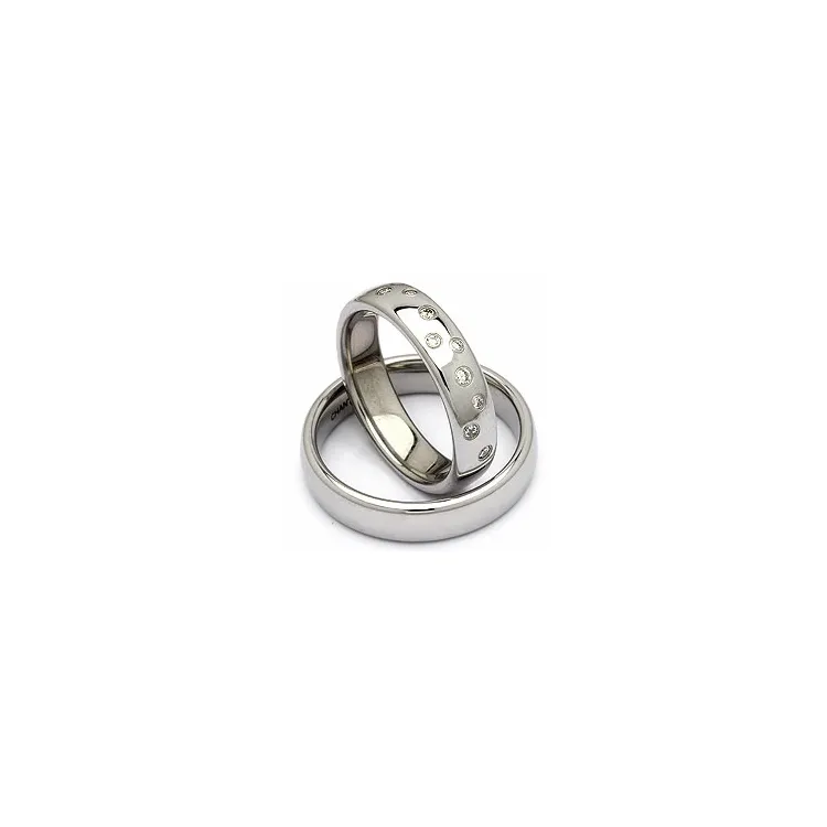 Trauringe in Stahl 0,126 ct