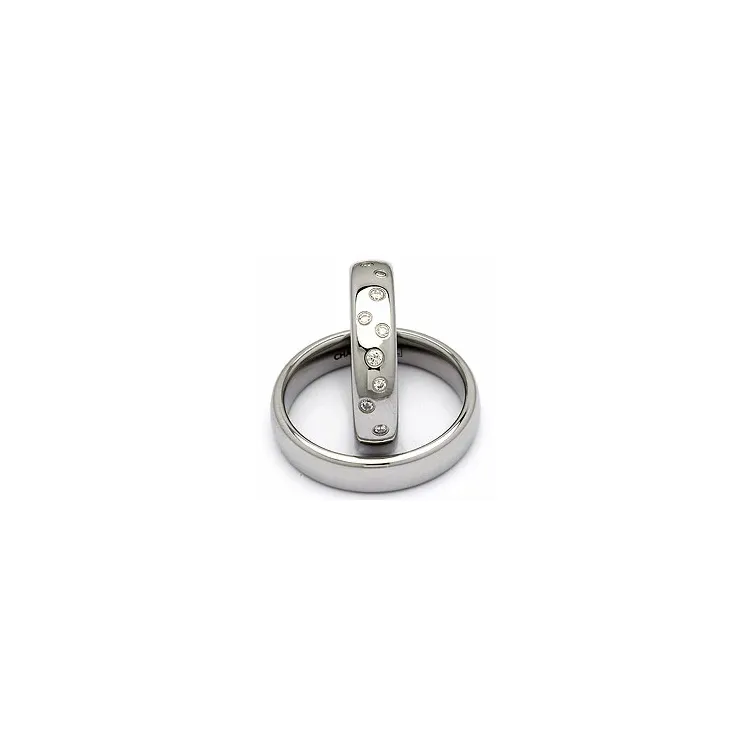 Trauringe in Stahl 0,126 ct