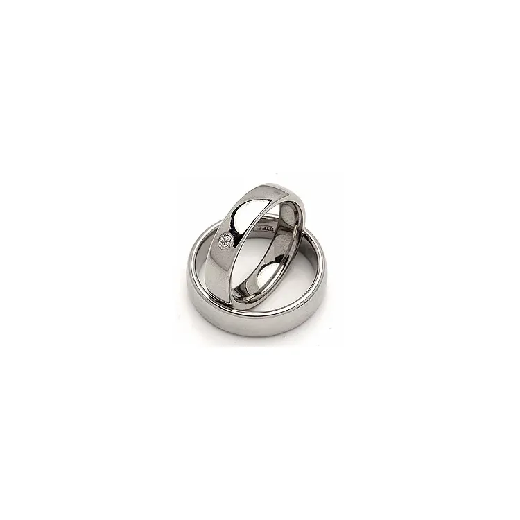Trauringe in Stahl 0,05 ct