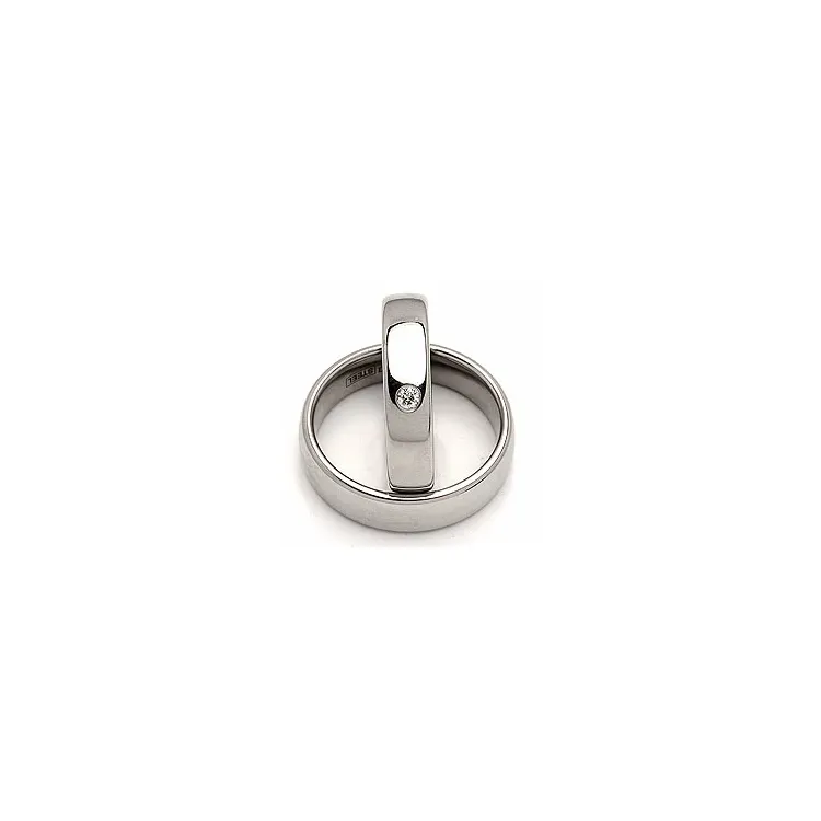 Trauringe in Stahl 0,05 ct